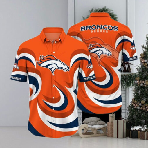 Denver Broncos Logo NFL Football Team Men Hawaiian Shirt Custom Best Football Fan Gift