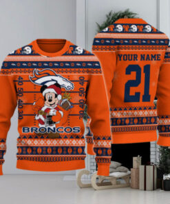 Denver Broncos Mickey Mouse Santa Ugly Christmas Sweater