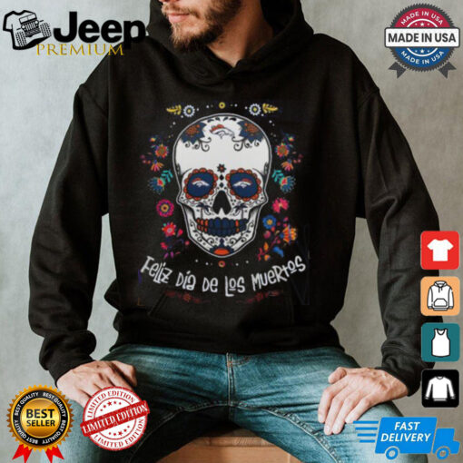 Denver Broncos Skull Dia De Los Muertos 2024 T Shirt