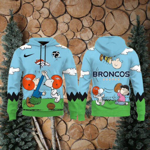 Denver Broncos X Snoopy Peanuts 75th Anniversary Hoodie