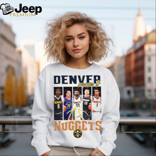 Denver Nuggets basketball starting 5 player photo shirt