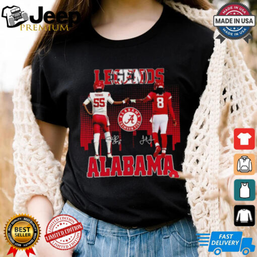 Derrick Thomas and Julio Jones Legends Alabama Crimson Tide signatures shirt