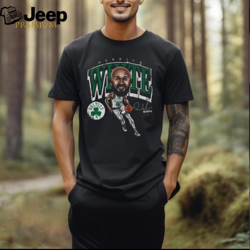 Derrick White 9 Boston Celtics Basketball Signature Cartoon Logo Shirt