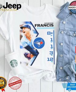 Design Bowden Francis Toronto Blue Jays 8 ip 1 h 1 er 3 bb 12 k shirt