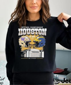 Design College Football Playoff 2024 National Championship Game Head to Head Stadium Washington Huskies And Michigan Wolverines Matchup shirt