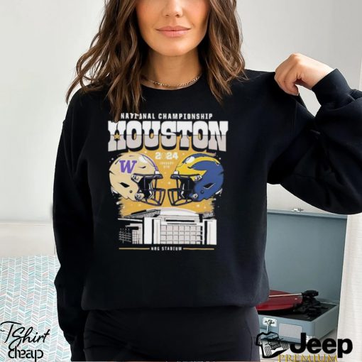 Design College Football Playoff 2024 National Championship Game Head to Head Stadium Washington Huskies And Michigan Wolverines Matchup shirt