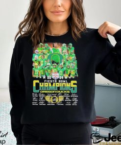 Design Fiesta Bowl Champions Oregon Ducks Team Name Player Signatures Shirt