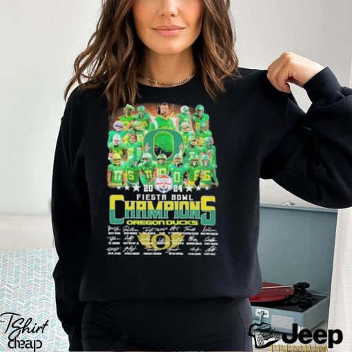 Design Fiesta Bowl Champions Oregon Ducks Team Name Player Signatures Shirt