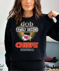 Design God First Family Second Then Kansas City Chiefs Football Logo Shirt