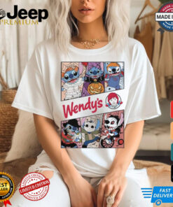 Design Halloween Horror Stitch Characters X Wendy’s Logo Shirt