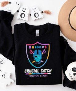 Design Las Vegas Raiders 2024 Crucial Catch Intercept Cancer Awareness T Shirt