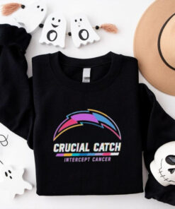 Design Los Angeles Chargers 2024 Crucial Catch Intercept Cancer Awareness T Shirt