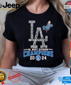 Design Los Angeles Dodgers Logo Players Names NL West Division Champions 2024 Shirt