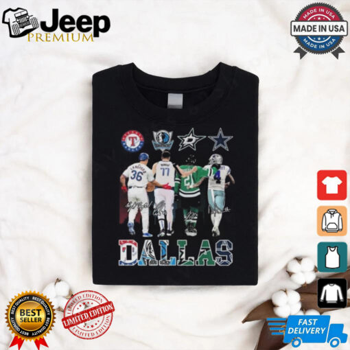 Design Texas Rangers Dallas Mavericks Dallas Stars Dallas Cowboys Proud State Signatures Shirt