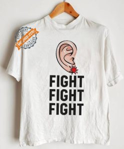 Design Trump Head Cartoon Bloody Ear 2024 Vote Survivor Fight Fight Shirt