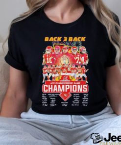 Design kansas city chiefs back 3 back team afc championship game champions signature shirt