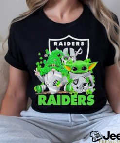 Design las Vegas Raiders Baby Yoda Happy St.Patrick’s Day Shamrock T Shirt