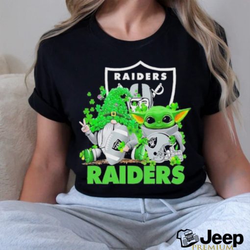 Design las Vegas Raiders Baby Yoda Happy St.Patrick’s Day Shamrock T Shirt
