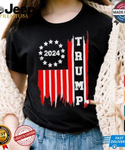 Designs Patriotic Distressed Retro Vintage American Flag Trump 2024 T Shirt