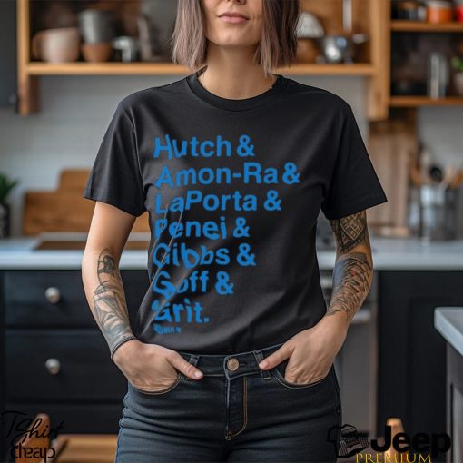 Detroit Ampersand Stars Hutch & Amon Ra & Laporta & Penei & Gibbs & Goff & Grit Shirt