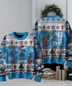 Detroit Lions 2024 They Not Like Us Lions Christmas Ugly Sweater