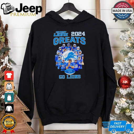 Detroit Lions 2024 greats go Lions players and coach shirt