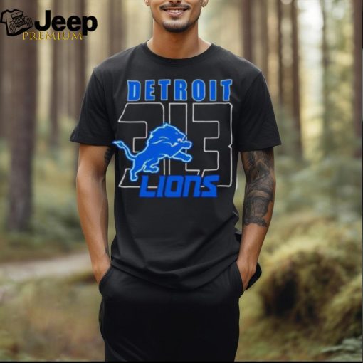 Detroit Lions 313 Logo Football T Shirt