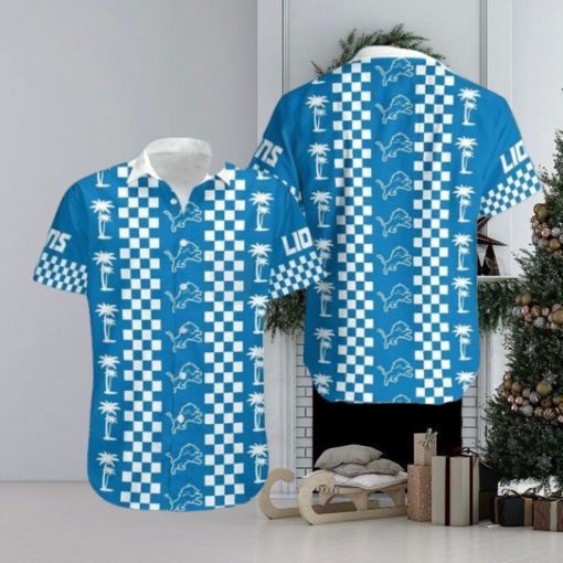 Detroit Lions Coconut Trees Gifts For Football Fans Nfl Hawaiian Shirt