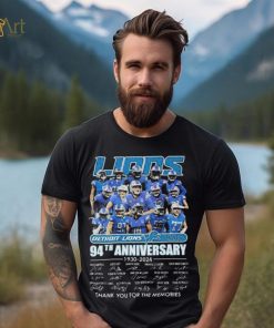Detroit Lions Football Team 94th Anniversary 1930 2024 Thank You For The Memories Signatures Shirt