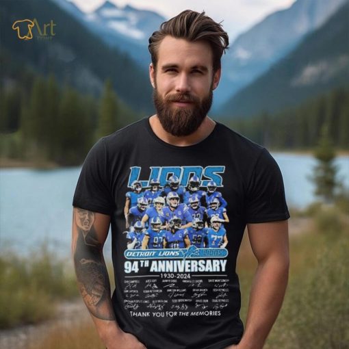 Detroit Lions Football Team 94th Anniversary 1930 2024 Thank You For The Memories Signatures Shirt