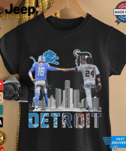 Detroit Lions Goff And Tigers Cabrera Signatures 2024 Shirt