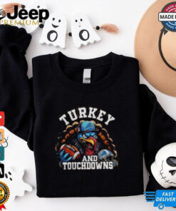 Detroit Lions Happy Thanksgiving Turkey And Touchdowns Shirt