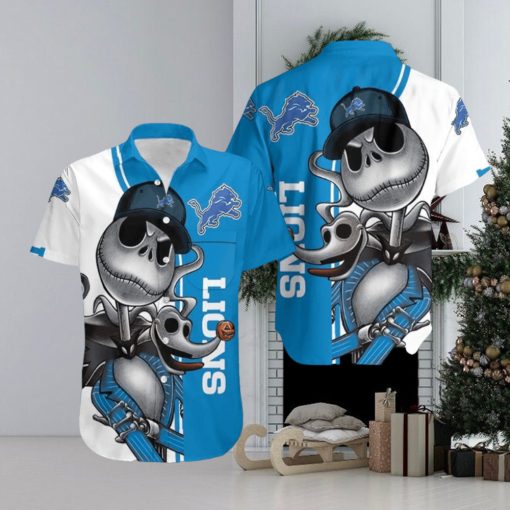 Detroit Lions Jack Skellington And Zero Hawaiian Shirt