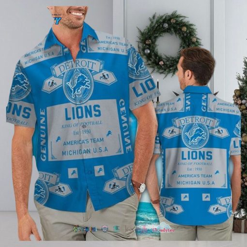 Detroit Lions King Of Football Americas Team Hawaiian Shirt