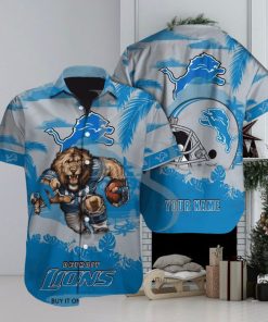 Detroit Lions Mascot Custom Name Hawaiian Shirt