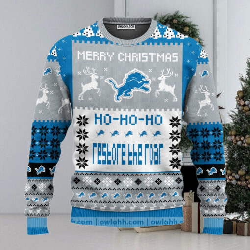 Detroit Lions Merry Christmas  Ugly Christmas Sweaters