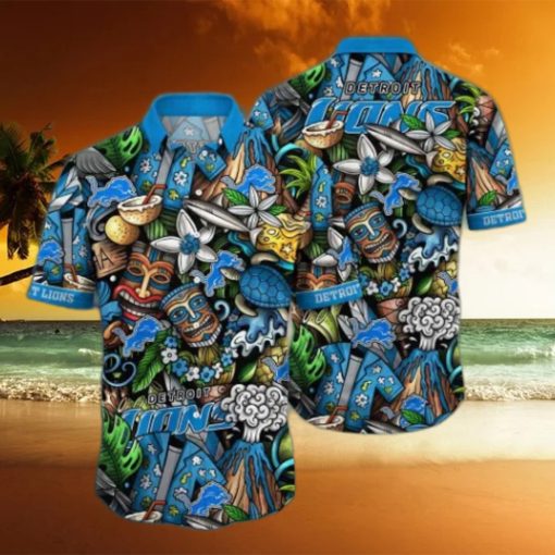 Detroit Lions NFL Flower Hawaii Shirt And Tshirt For Fans