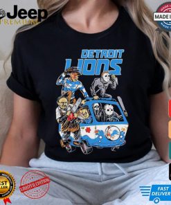 Detroit Lions NFL Horror Characters Movie Hippie Halloween Shirt