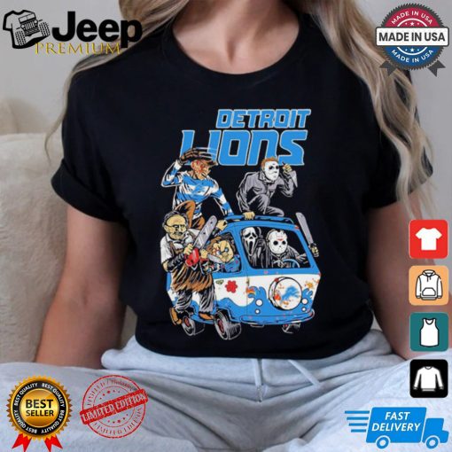 Detroit Lions NFL Horror Characters Movie Hippie Halloween Shirt