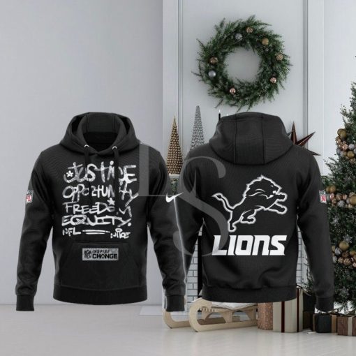 Detroit Lions NFL Justice Opportunity Equity Freedom Hoodie 3D