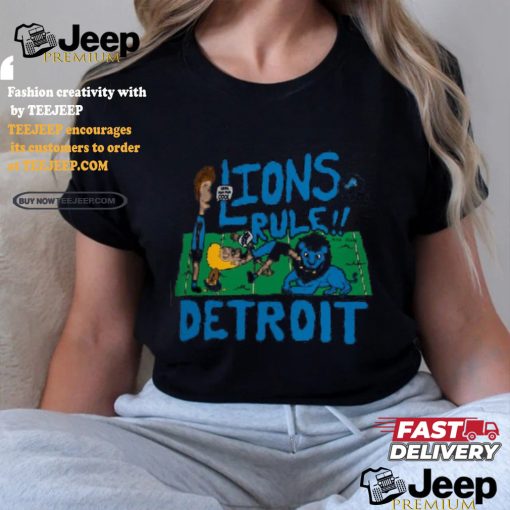 Detroit Lions NFL x Homage x Beavis and Butt Head Unisex Tri Blend T Shirt