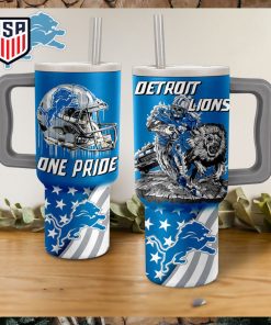 Detroit Lions One Pride Wavy Pattern Tumbler With Handle