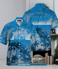 Detroit Lions Palm Hawaiian Shirt