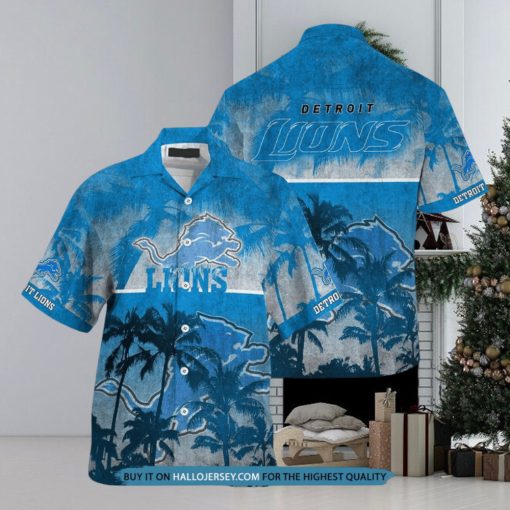 Detroit Lions Palm Hawaiian Shirt