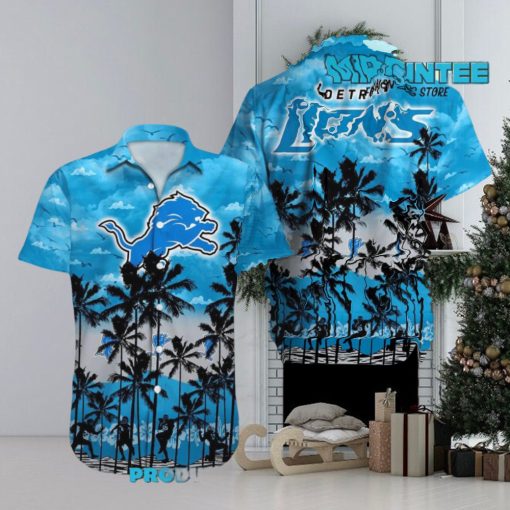 Detroit Lions Palm Tree Hawaiian Shirt