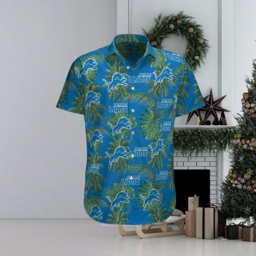 Detroit Lions Tropical Palm Tree Hawaiian Shirt