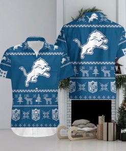 Detroit Lions Ugly Sweatshirt Christmas 3D Beach Set Hawaiian Shirt