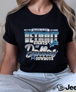 Detroit Lions Vs Dallas Cowboys NFC Head to Head AT&T Stadium Logo Shirts