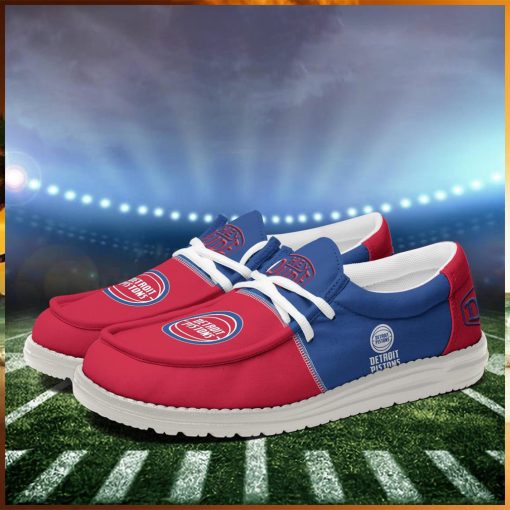 Detroit Pistons 2024 Personalized Hey Dude Shoes