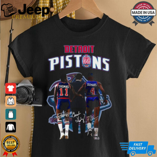 Detroit Pistons 66th Anniversary Thomas And Dumars Signatures 2024 Shirt